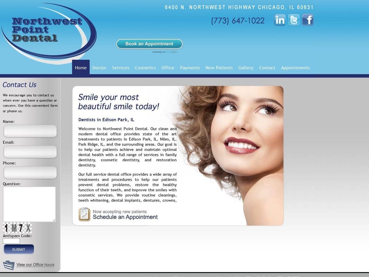 Northwest Point Dental Website Screenshot from northwestpointdental.com