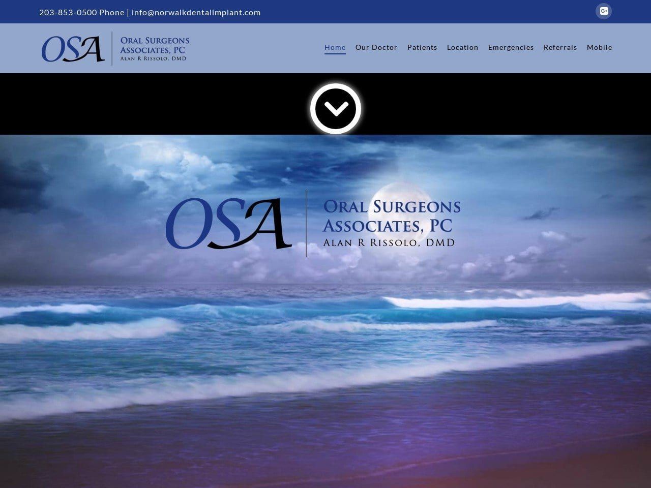 Oral Surgeons Associates PC Website Screenshot from norwalkdentalimplant.com