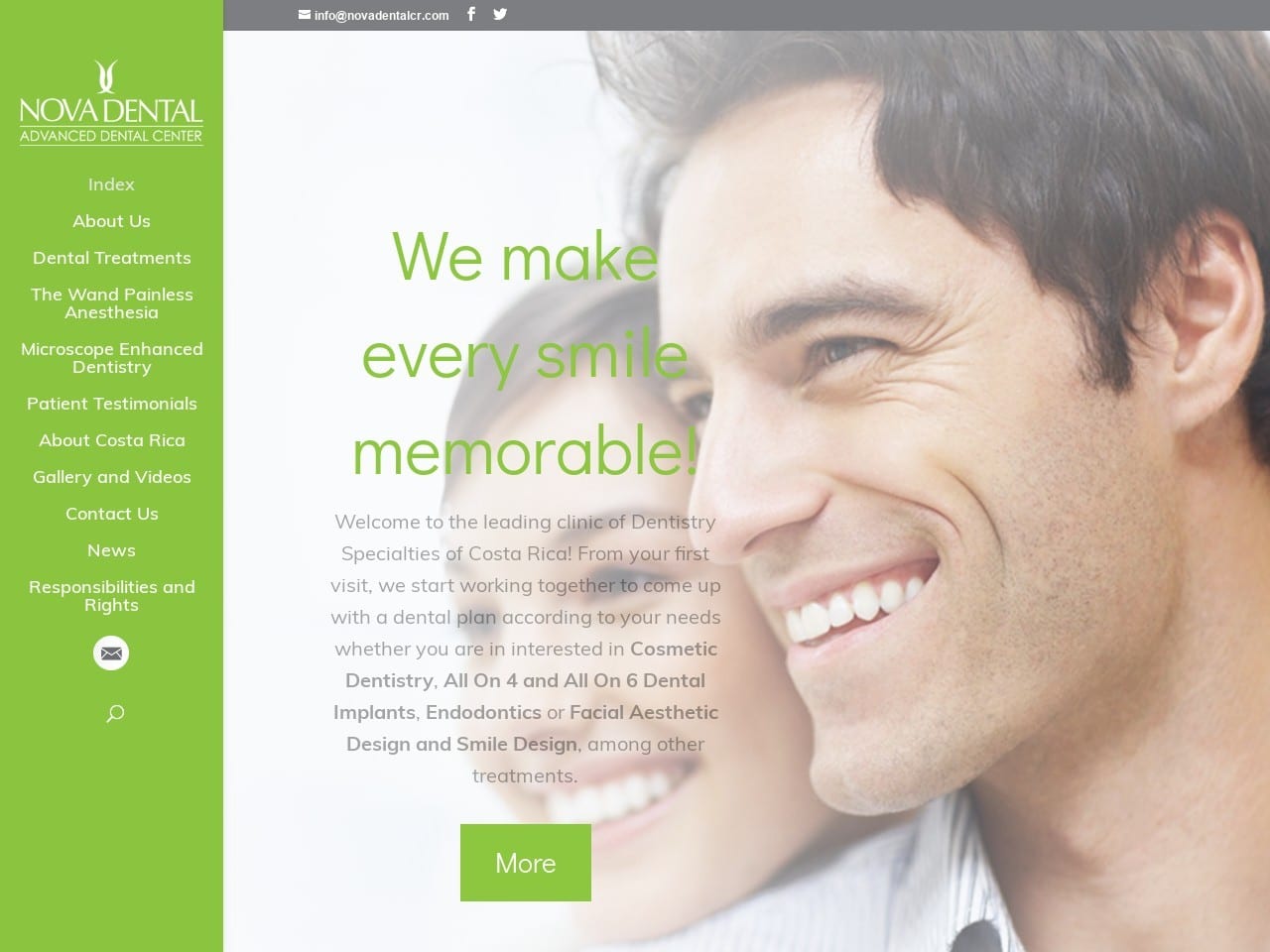 Nova Dental Cr Website Screenshot from novadentalcr.com