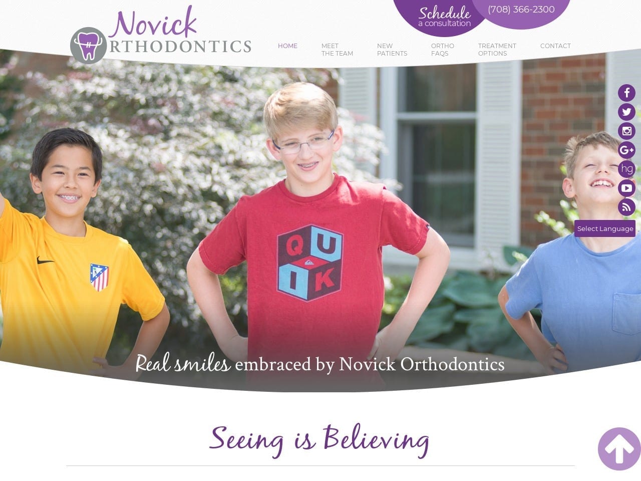 Novick Orthodontics Website Screenshot from novickorthodontics.com