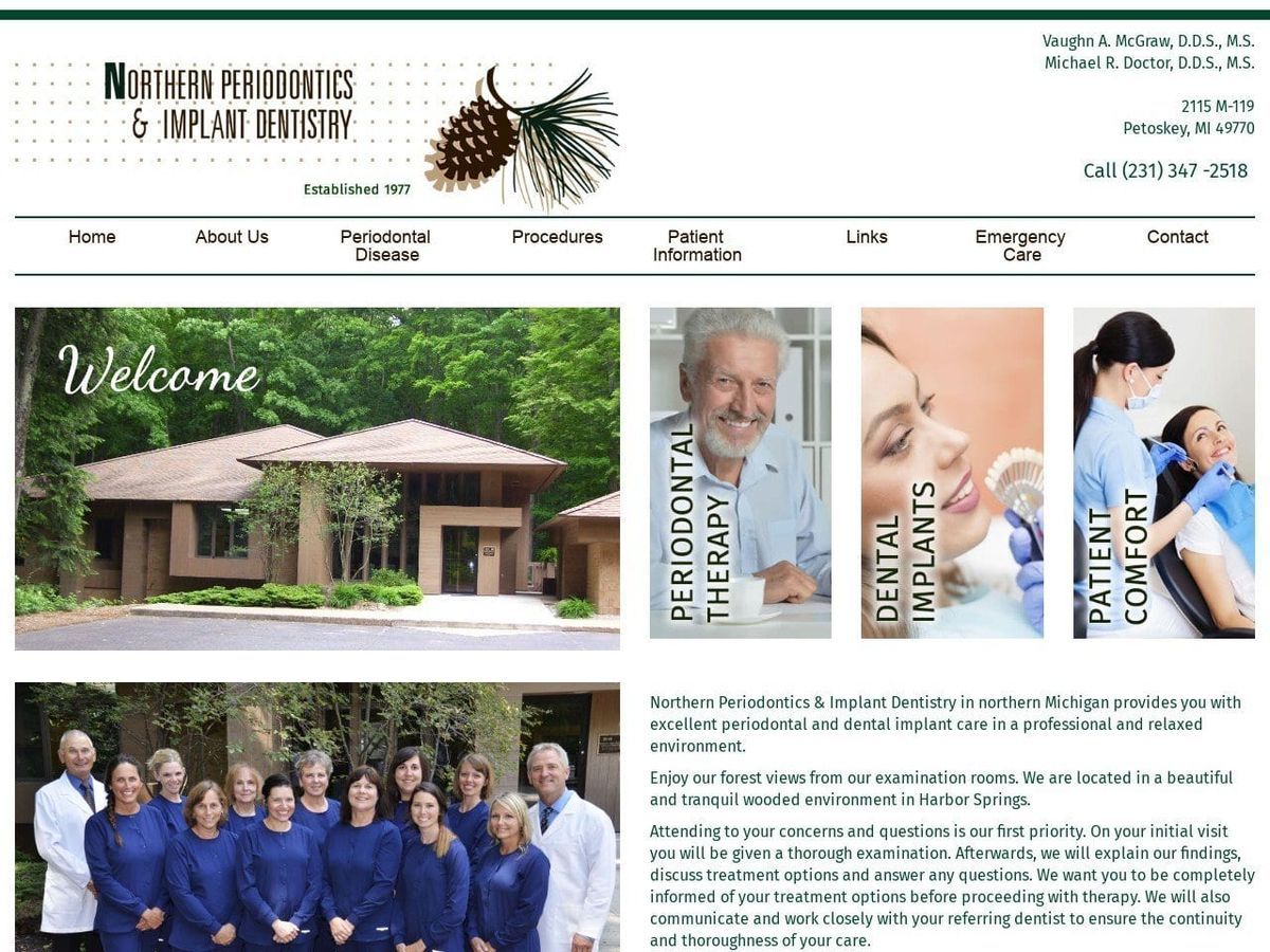 Northern Periodontics Dentist Website Screenshot from nperio.com