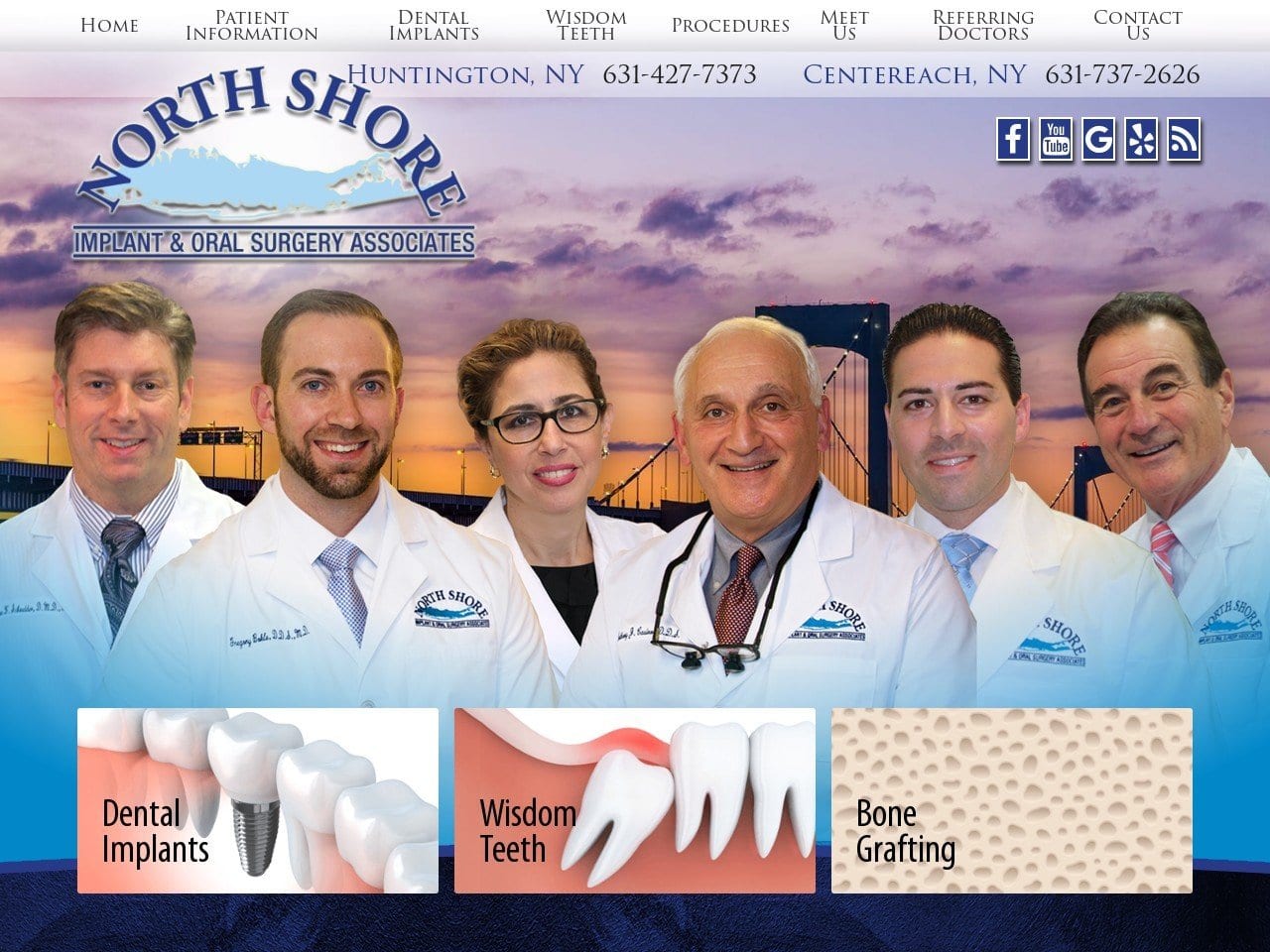 Northshore Implant Dentist Website Screenshot from nsimplant.com