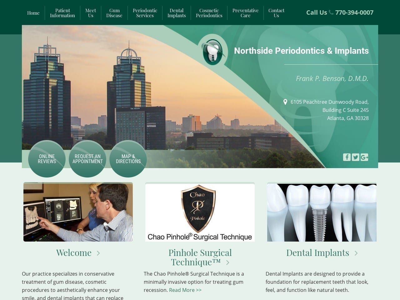 Northside Periodontics Website Screenshot from nsperioandimplants.com