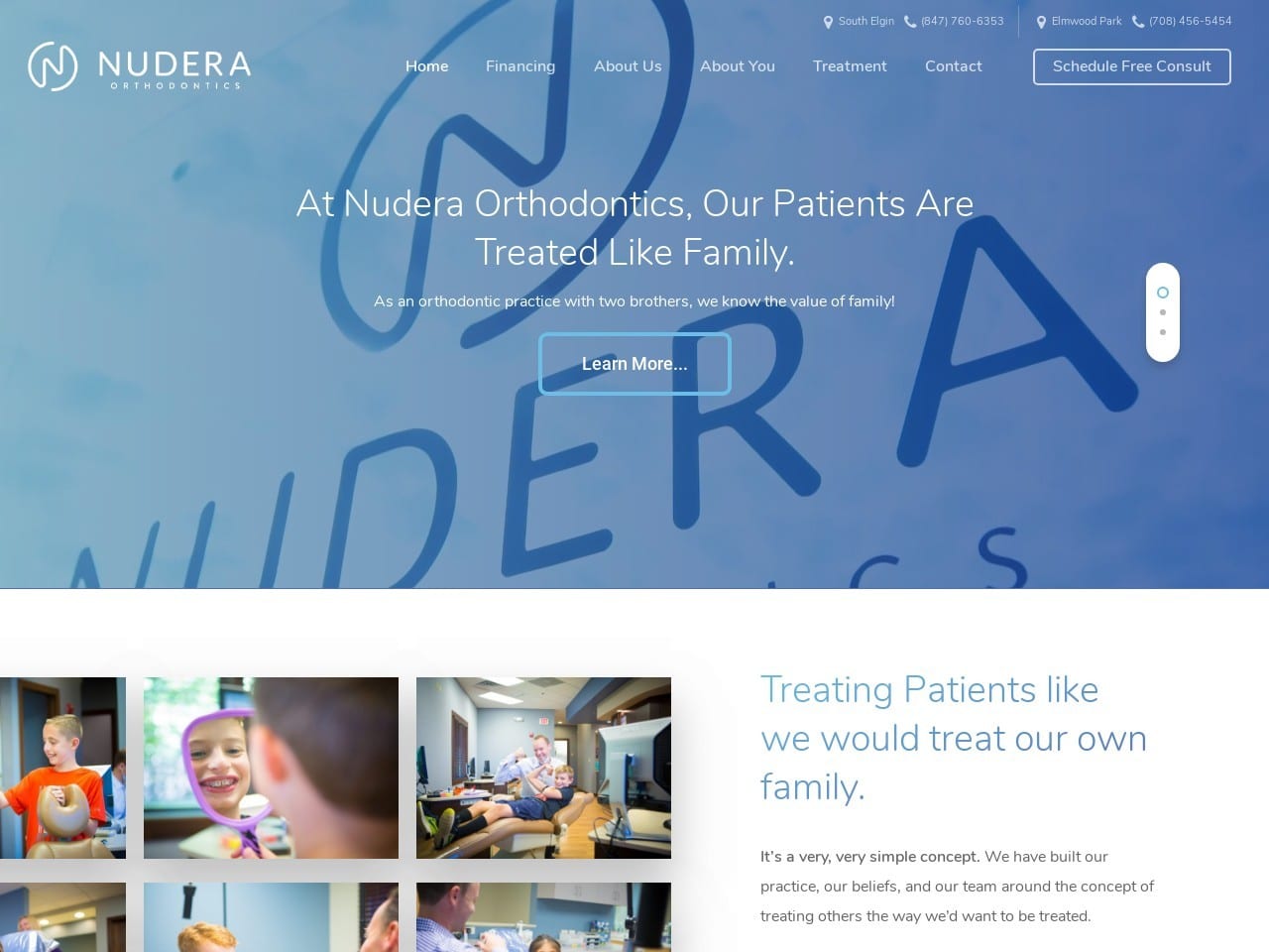 Nudera Orthodontics Website Screenshot from nuderaorthodontics.com