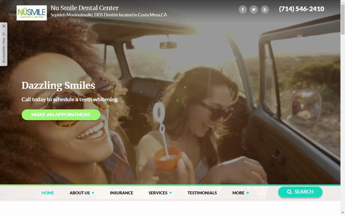 nusmiledentalcenter.com screenshot