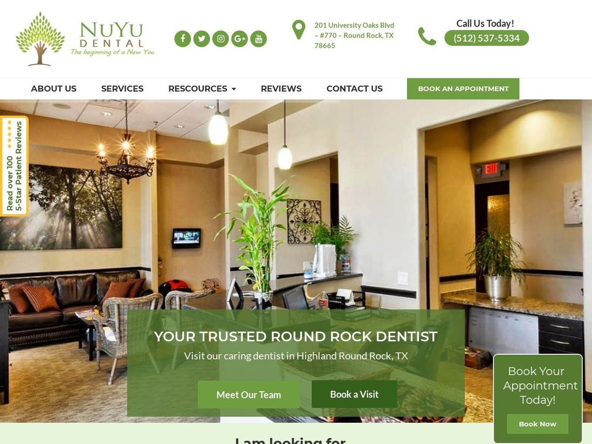 Nuyu Dental Website Screenshot from nuyudental.com