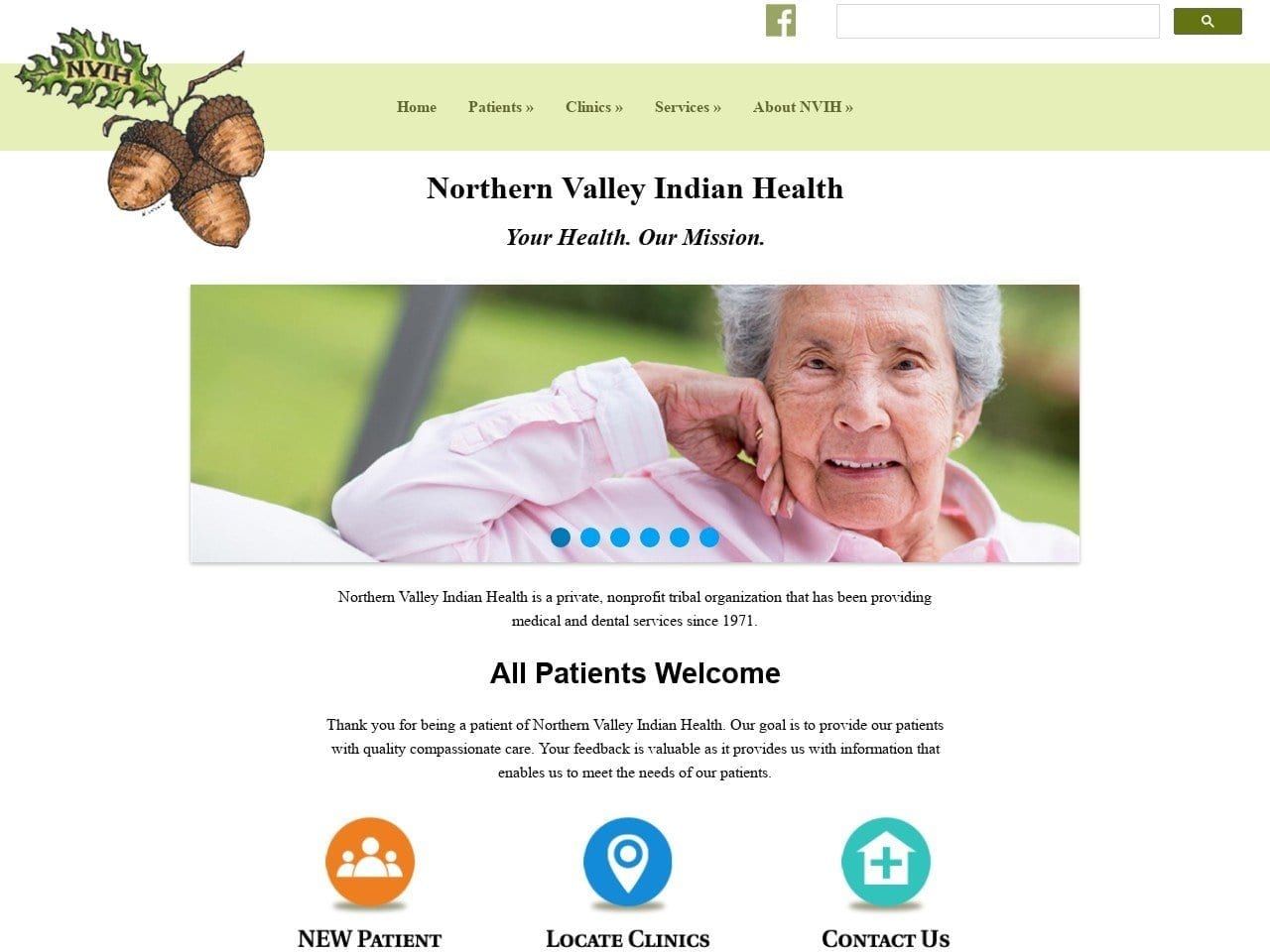 Northern Valley Indian Health Inc. Website Screenshot from nvih.org