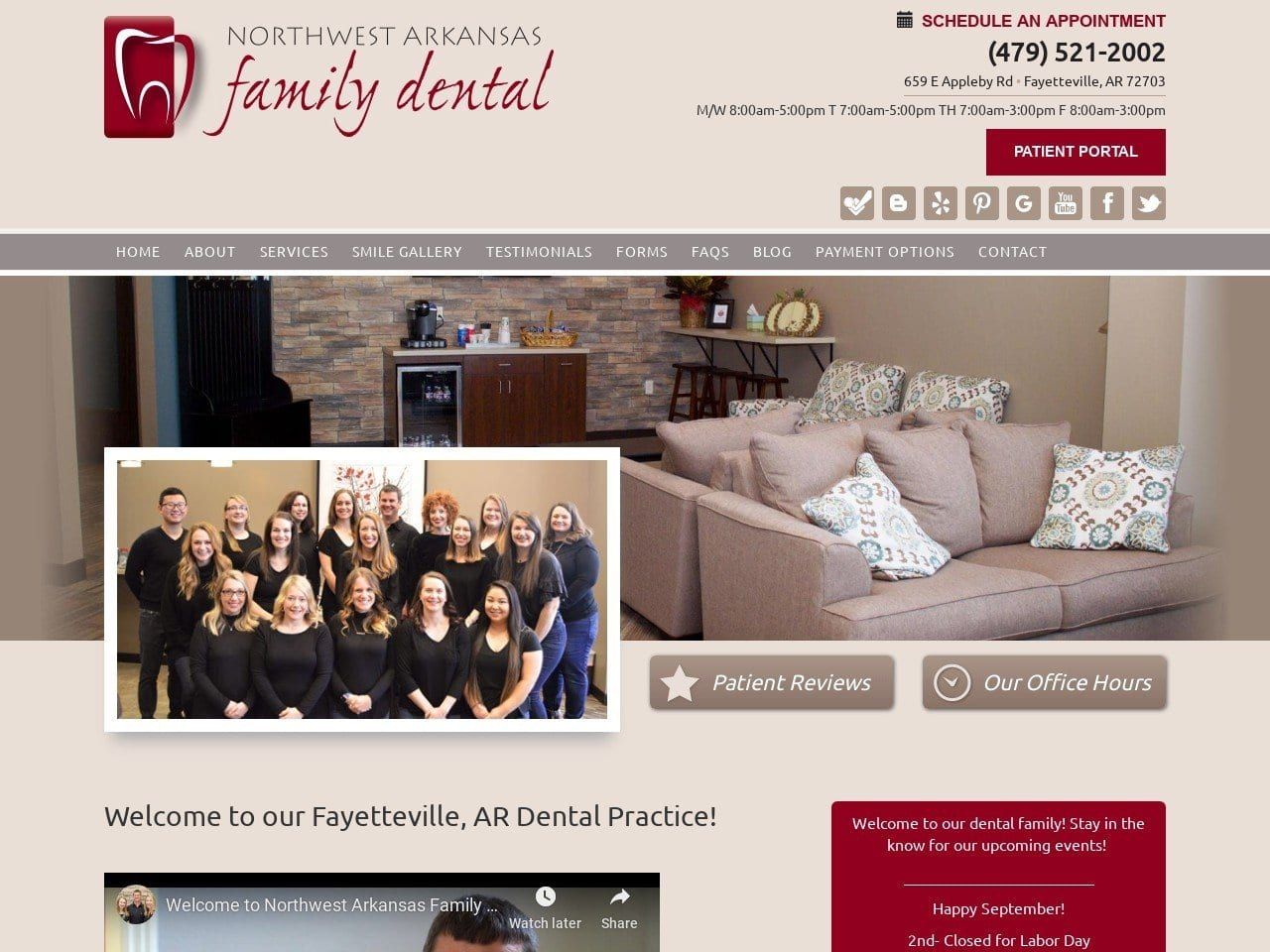 Nwa Family Dentist Website Screenshot from nwafamilydentist.com