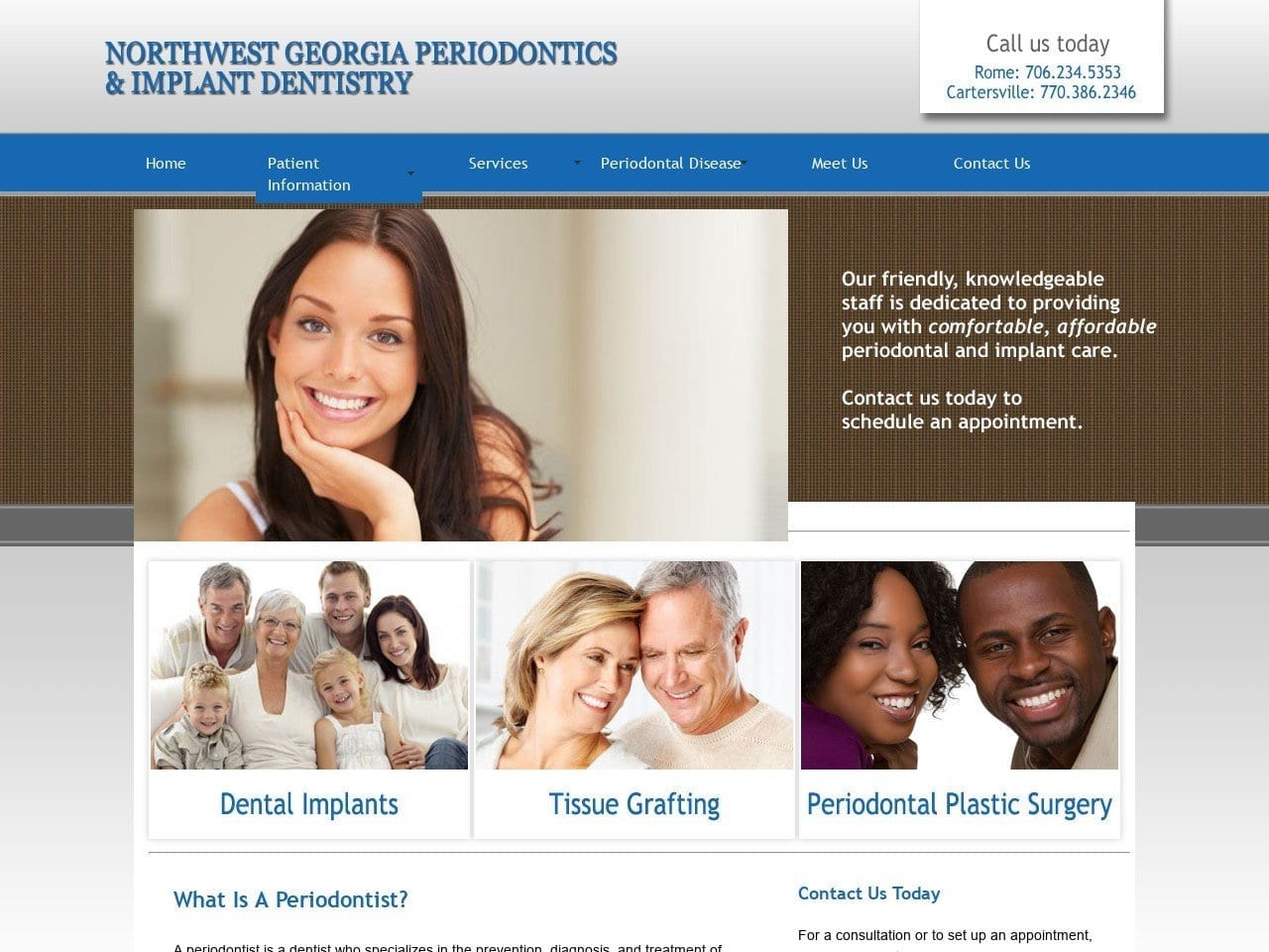 Northwest Georgia Periodontics Website Screenshot from nwgaperio.com