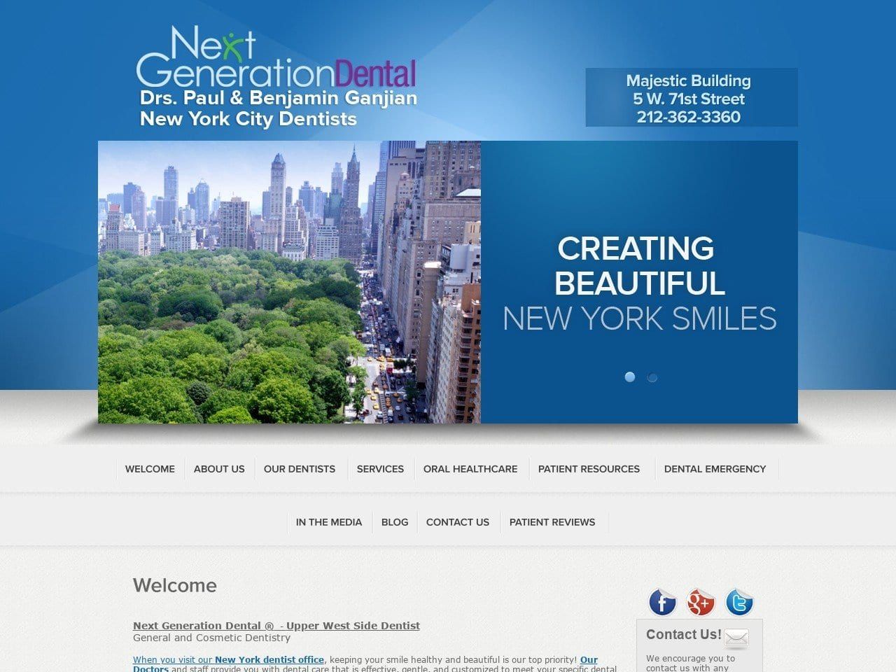Next Generation Dental Website Screenshot from nxdental.com
