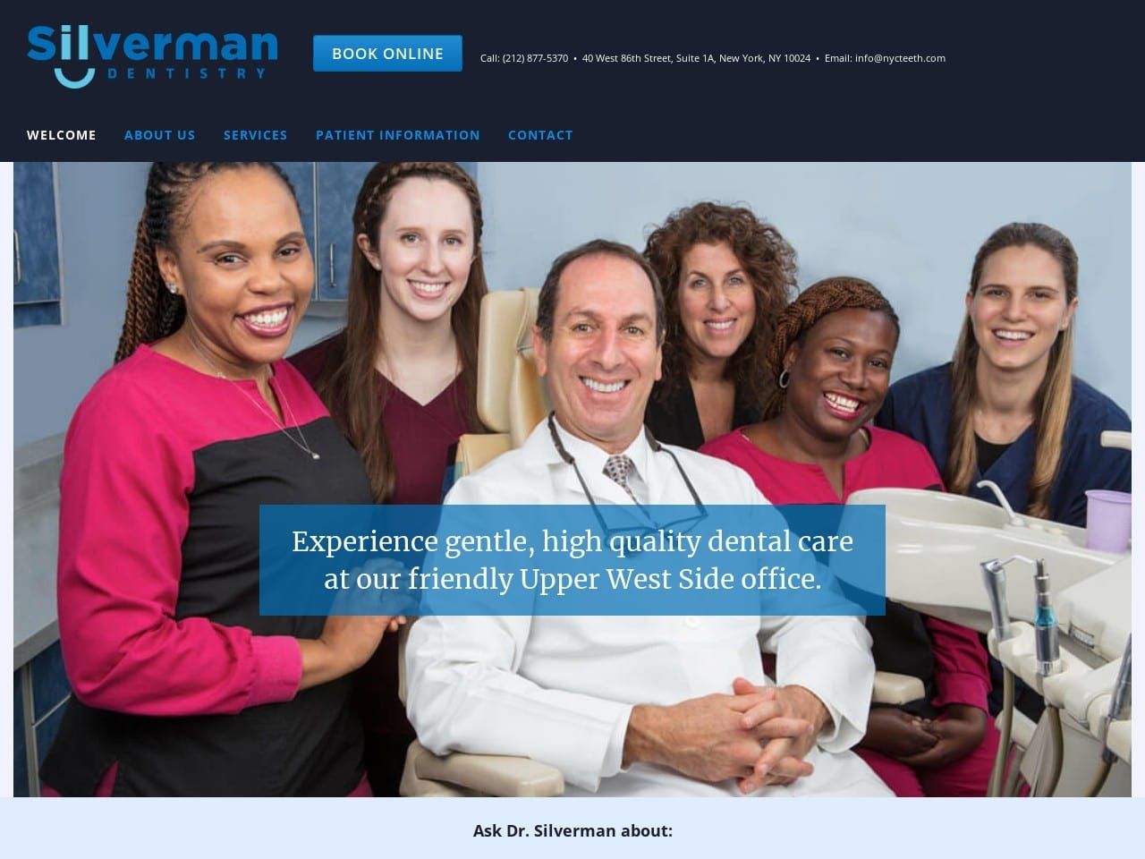 Dr. Keith Silverman D.M.D. Website Screenshot from nycteeth.com