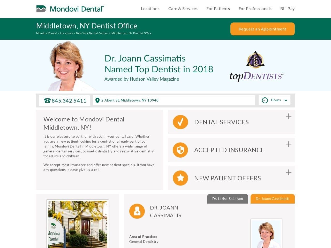 Gentle Dentist Website Screenshot from nygentledentistry.com