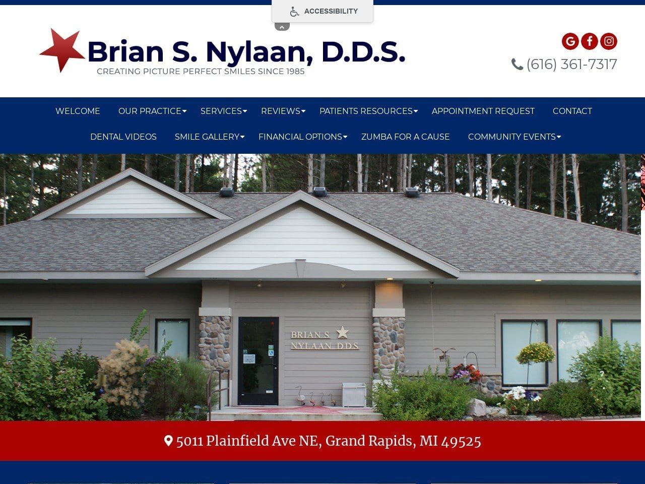 Brian S. Nylaan D.D.S. P.C. Website Screenshot from nylaandental.com