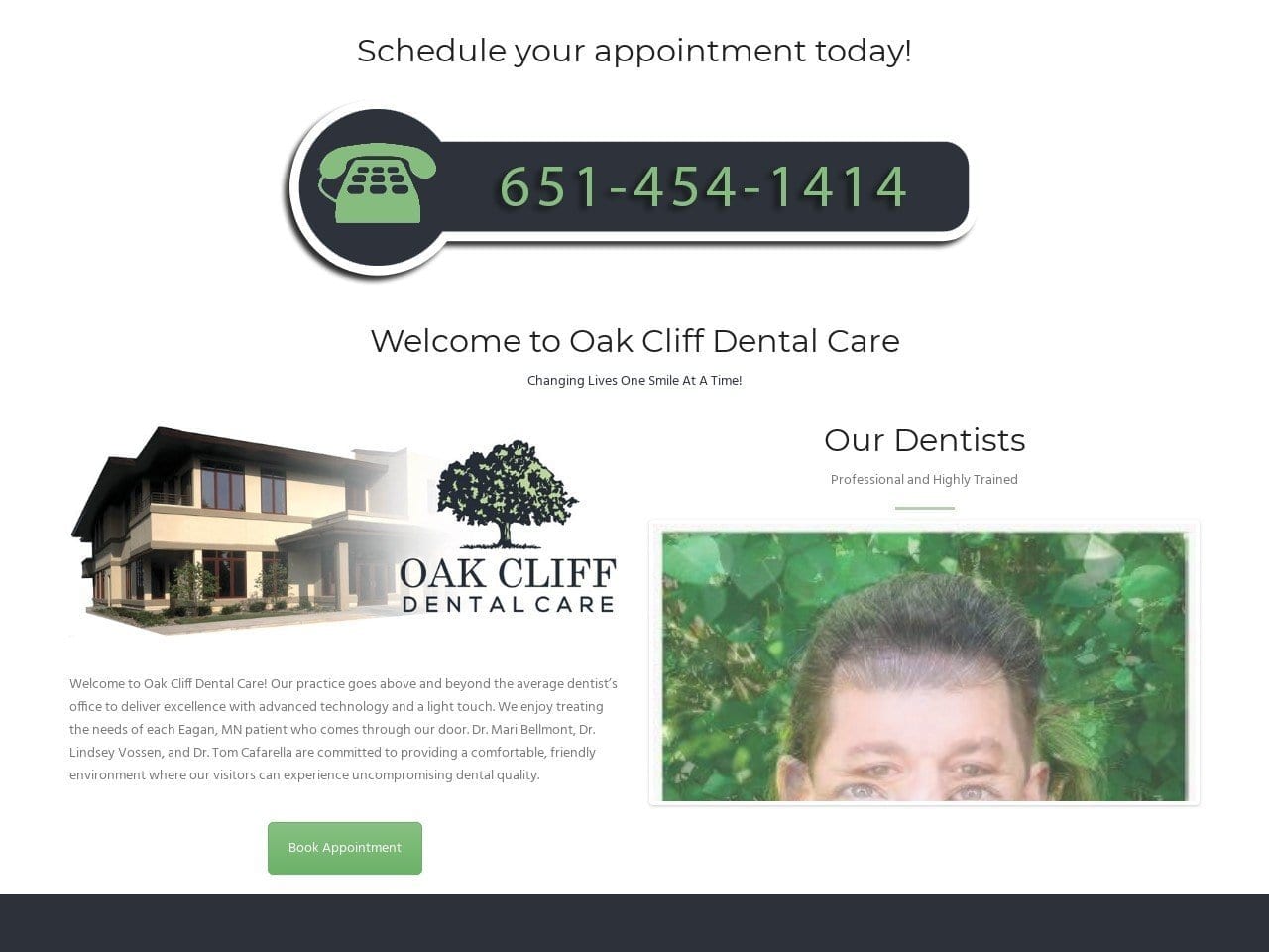 Oak Cliff Dental Care Website Screenshot from oakcliffdentalcare.com