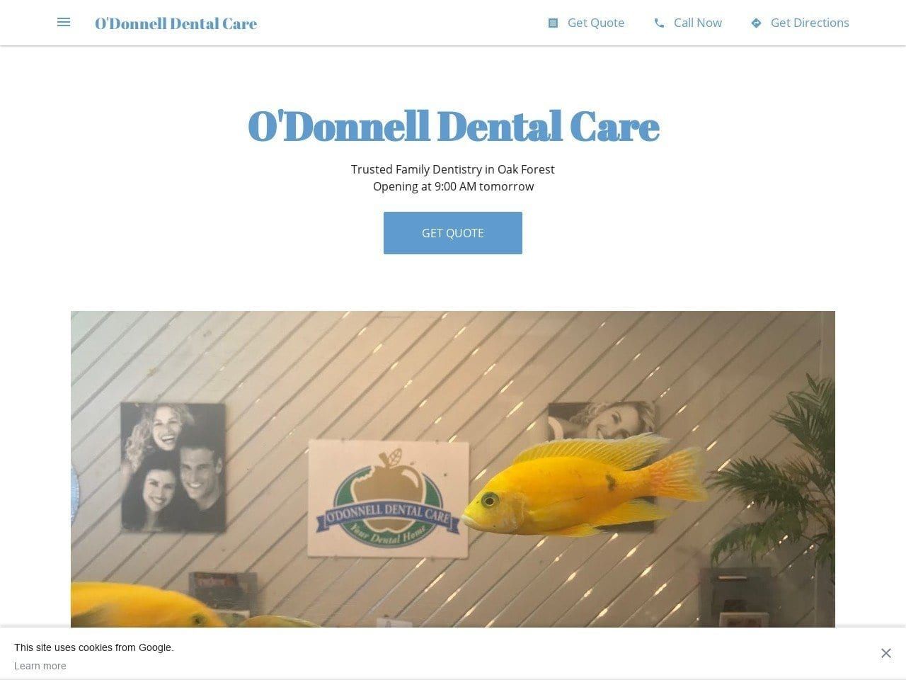ODonnell Dental Care Website Screenshot from oakforestdentist.com