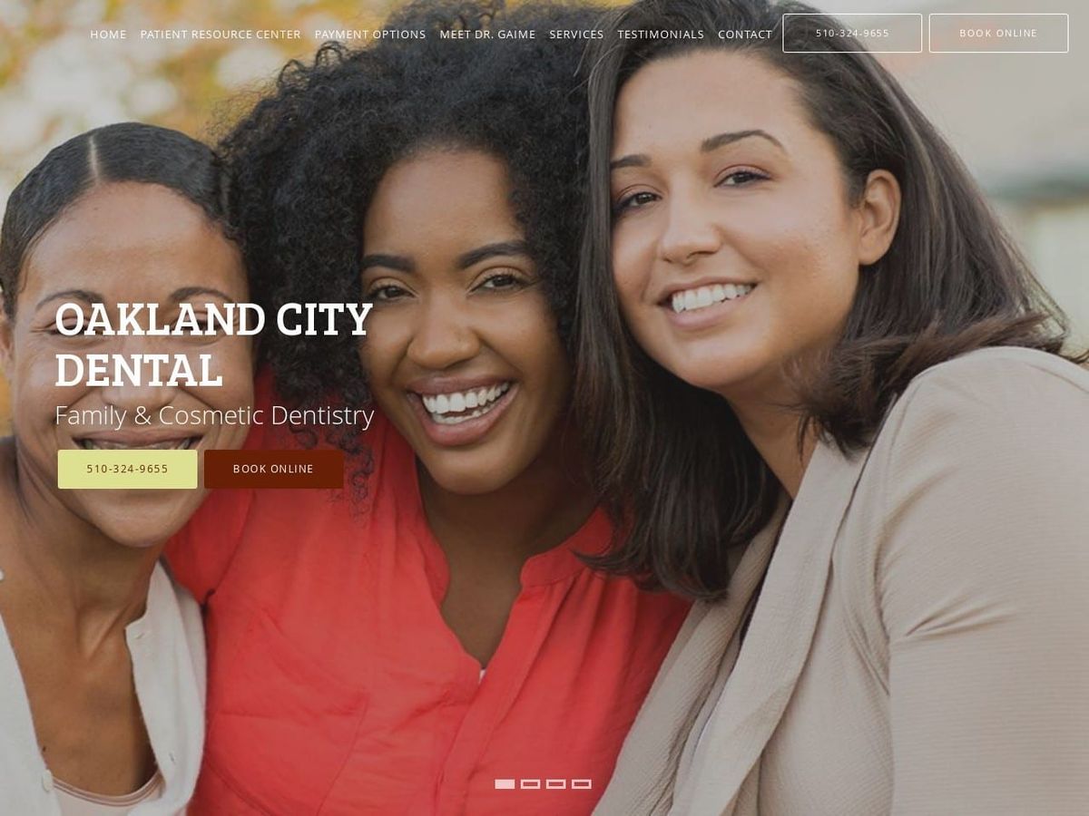 Oakland City Dental Gaime Dahab DDS Website Screenshot from oaklandcitydental.com