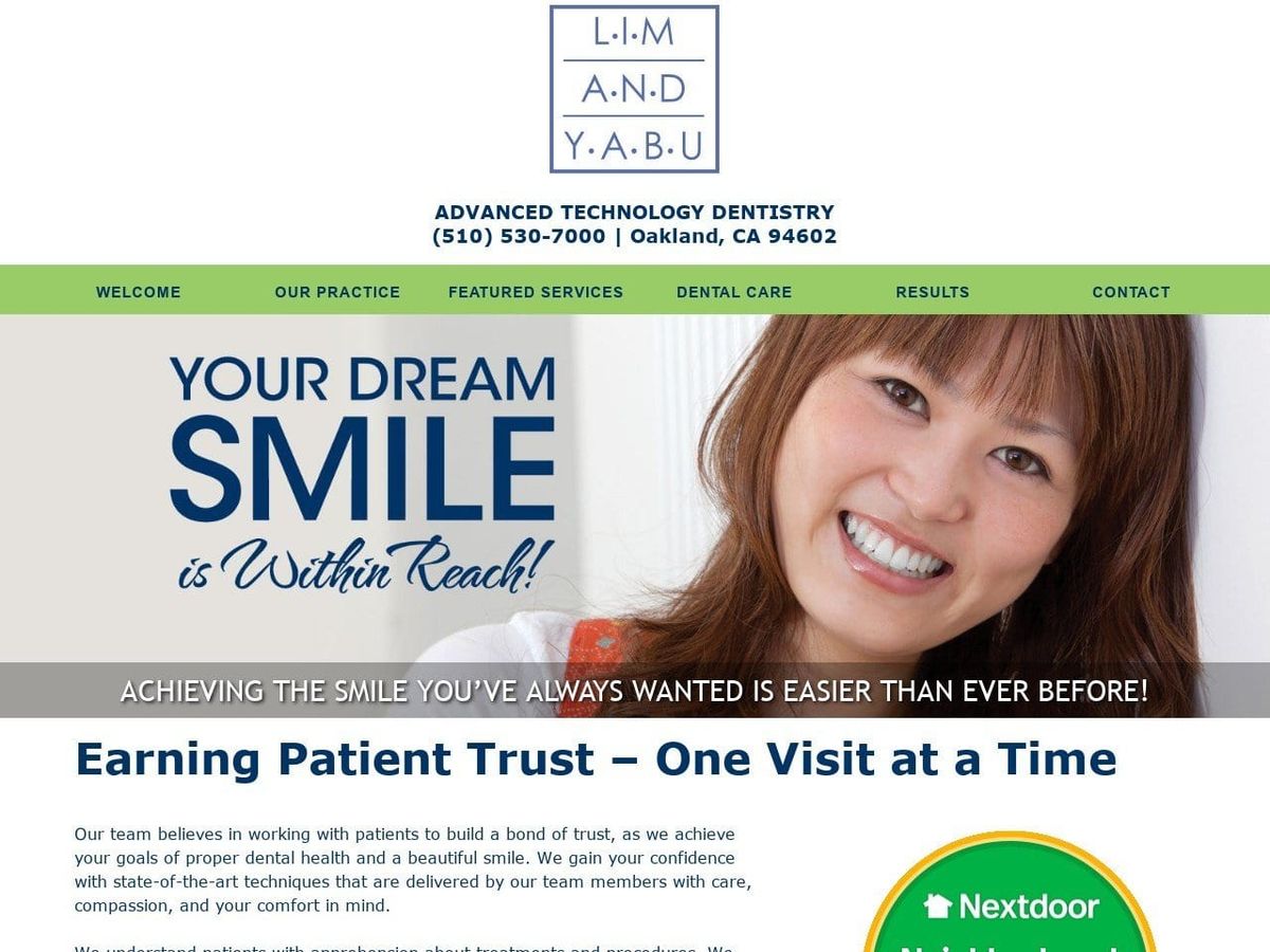 Lim and Yabu Website Screenshot from oaklandlaserdentist.com