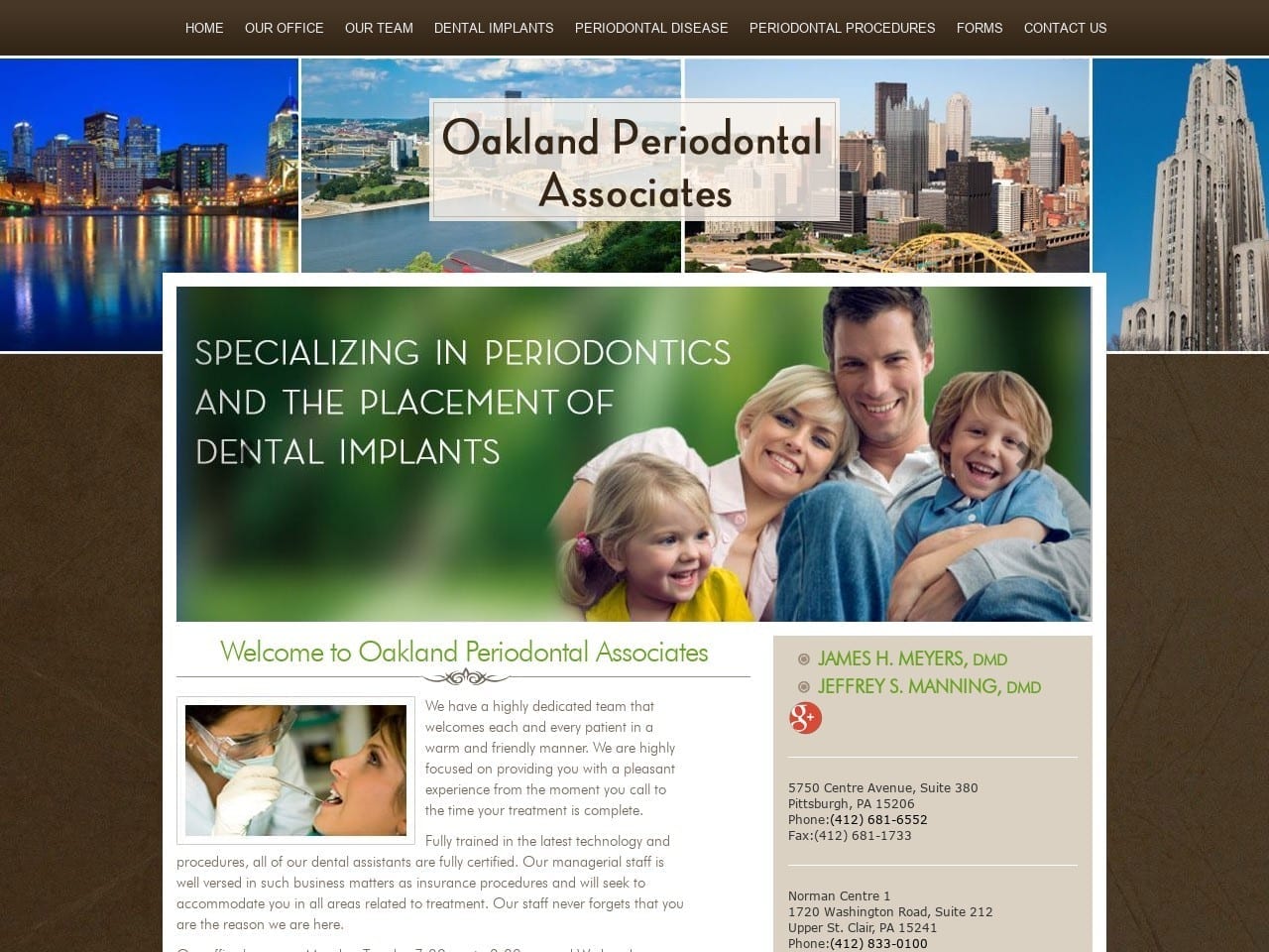 Oakland Periodontal Associates Website Screenshot from oaklandperio.com