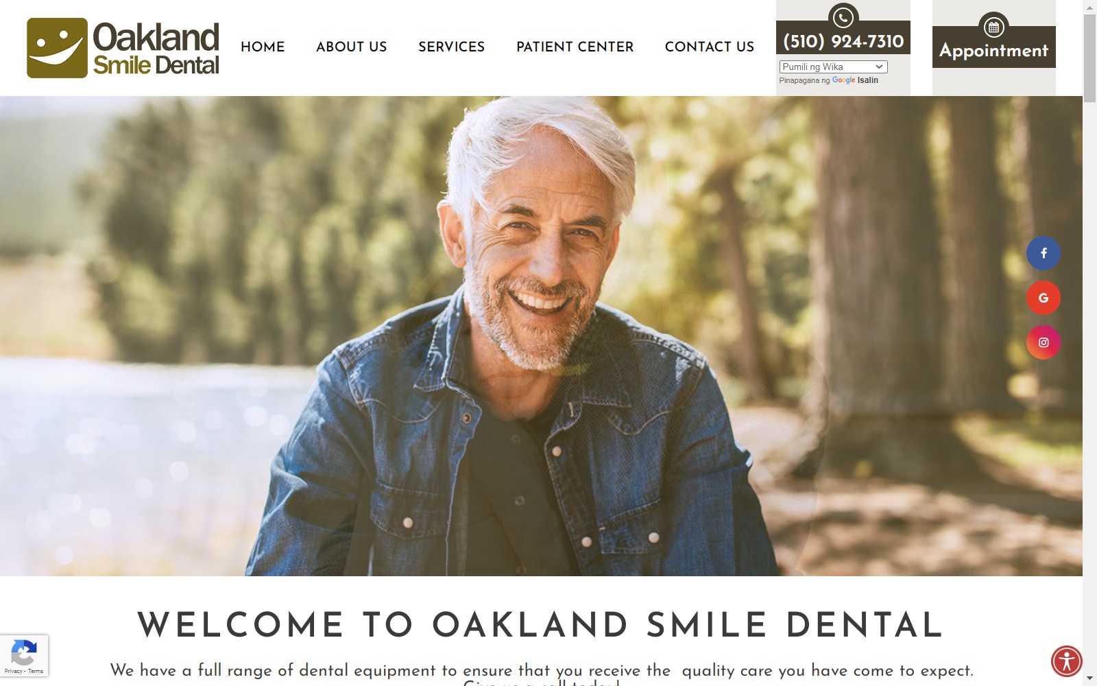 oaklandsmiledental.com screenshot