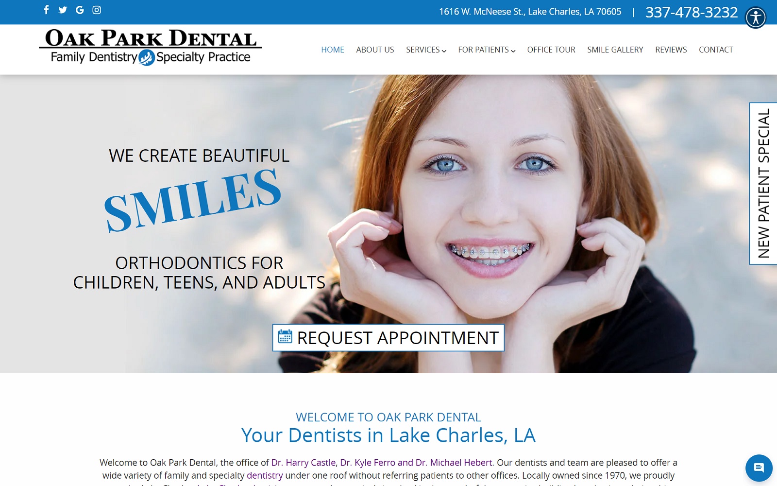 oakparkdental.com screenshot