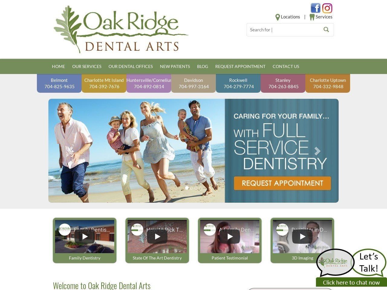 Oakridge Dental Arts Website Screenshot from oakridgedentalarts.com