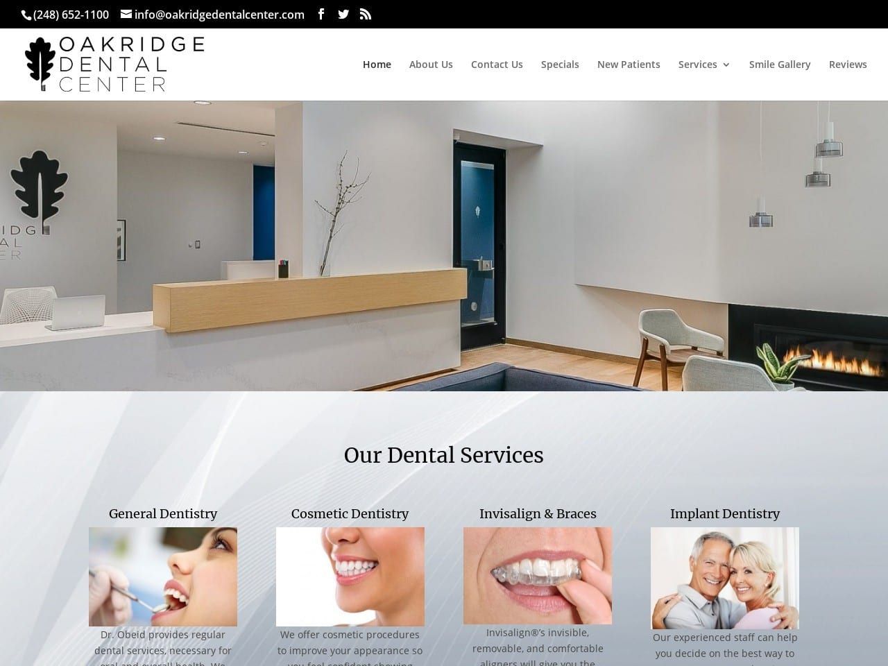 Oakridge Dental Center Website Screenshot from oakridgedentalcenter.com