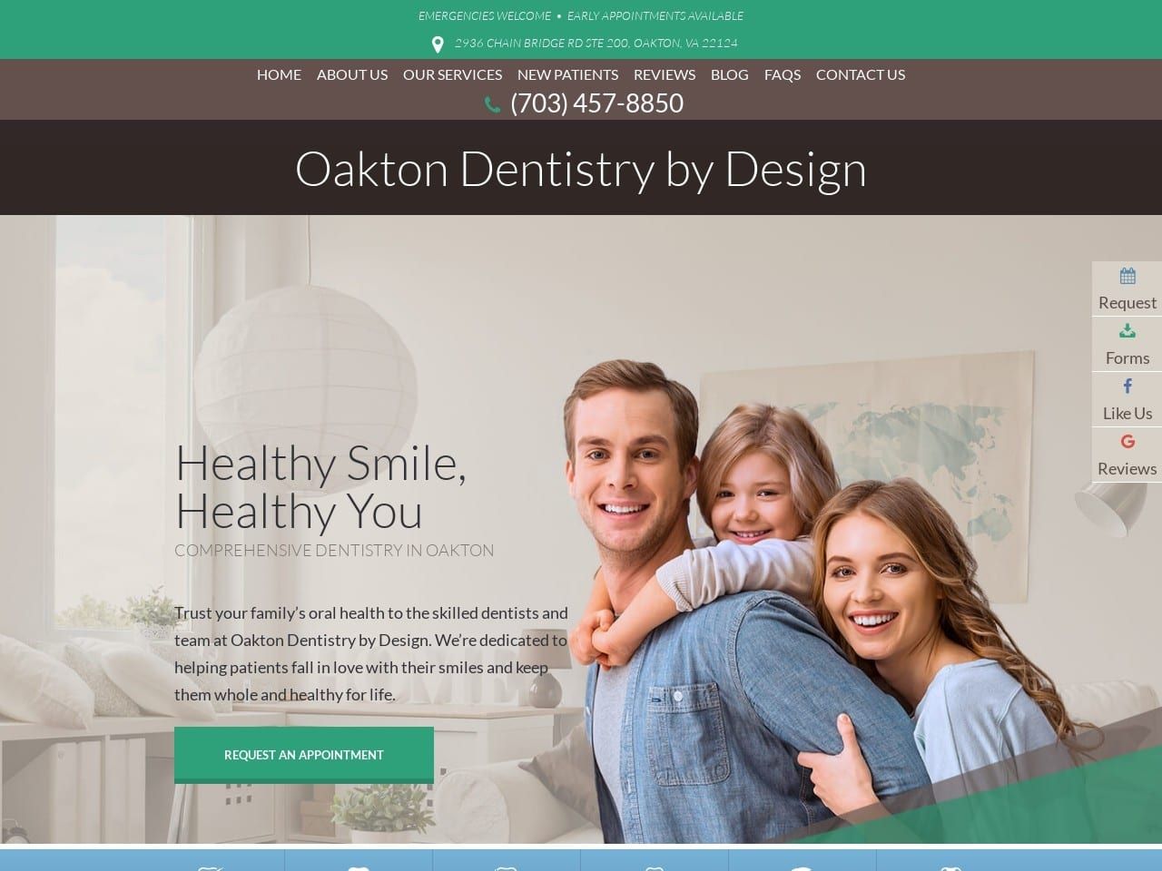 Oakton Dentist Website Screenshot from oaktondentistrybydesign.com
