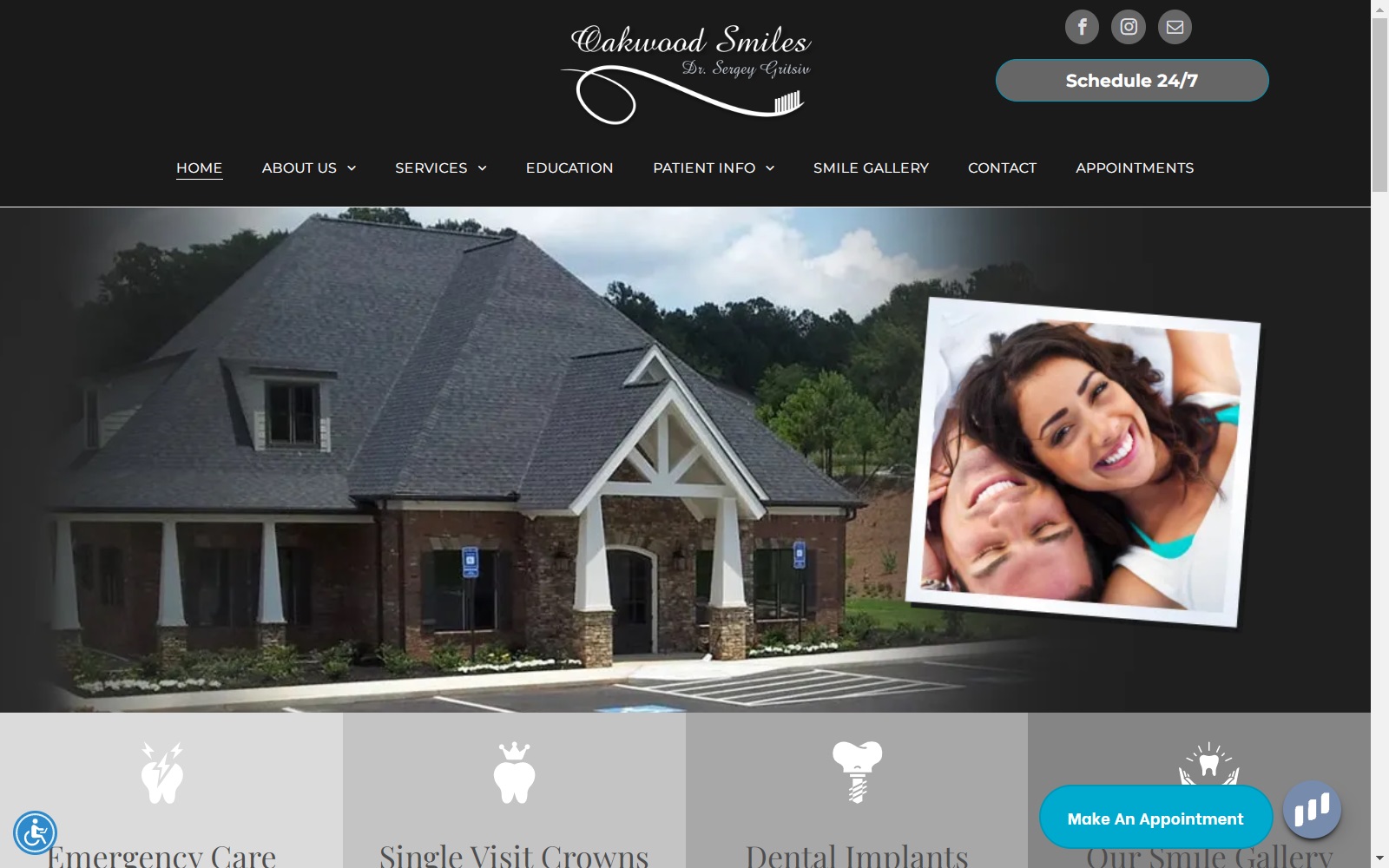 oakwoodsmiles.com screenshot