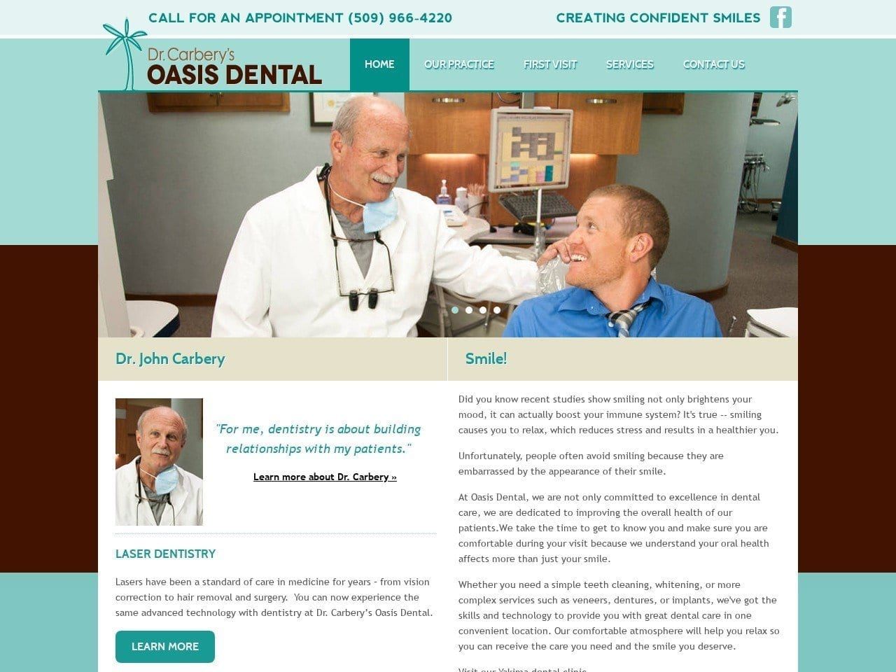 Carbery Dentist Website Screenshot from oasis-dental.com
