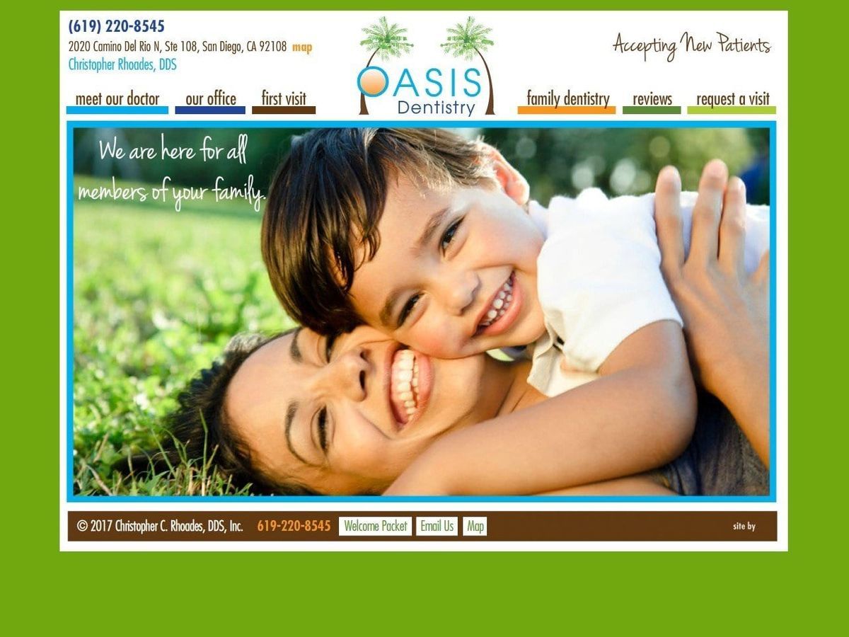 Oasis Dentistry Website Screenshot from oasisdentistrysandiego.com