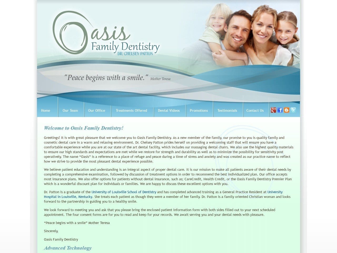 Oasis Family Dentistry Website Screenshot from oasisfamilydentistry.com