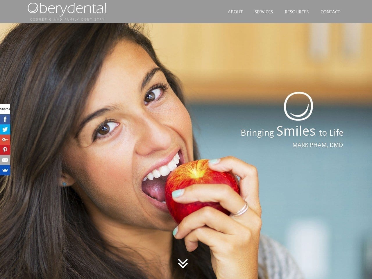 Obery Dental Website Screenshot from oberydental.com