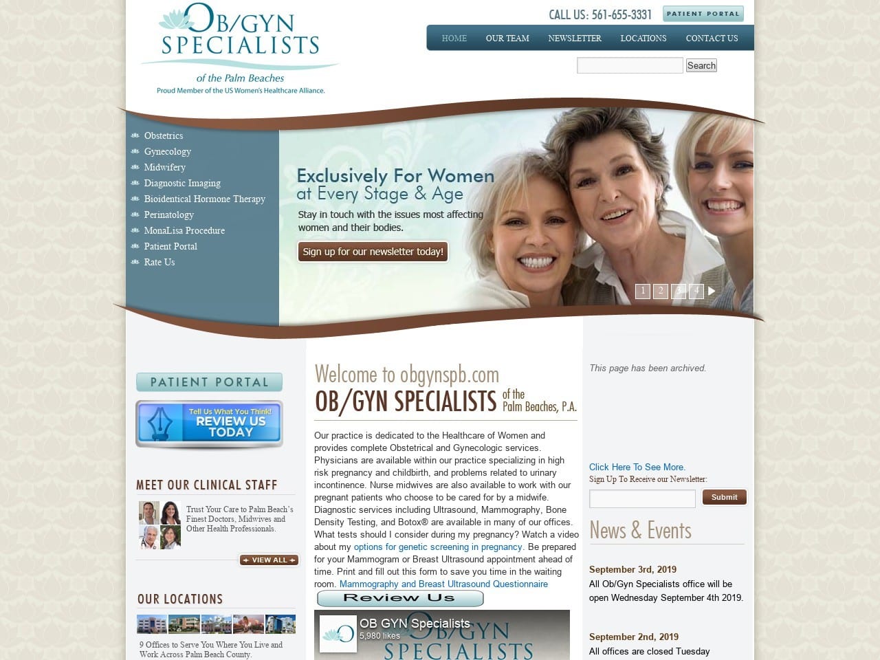 Ob/Gyn Specialists Website Screenshot from obgynspb.com