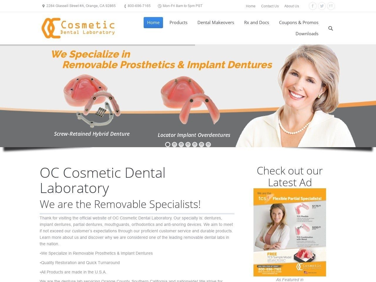 Oc Dental  Lab Website Screenshot from ocdentallab.com