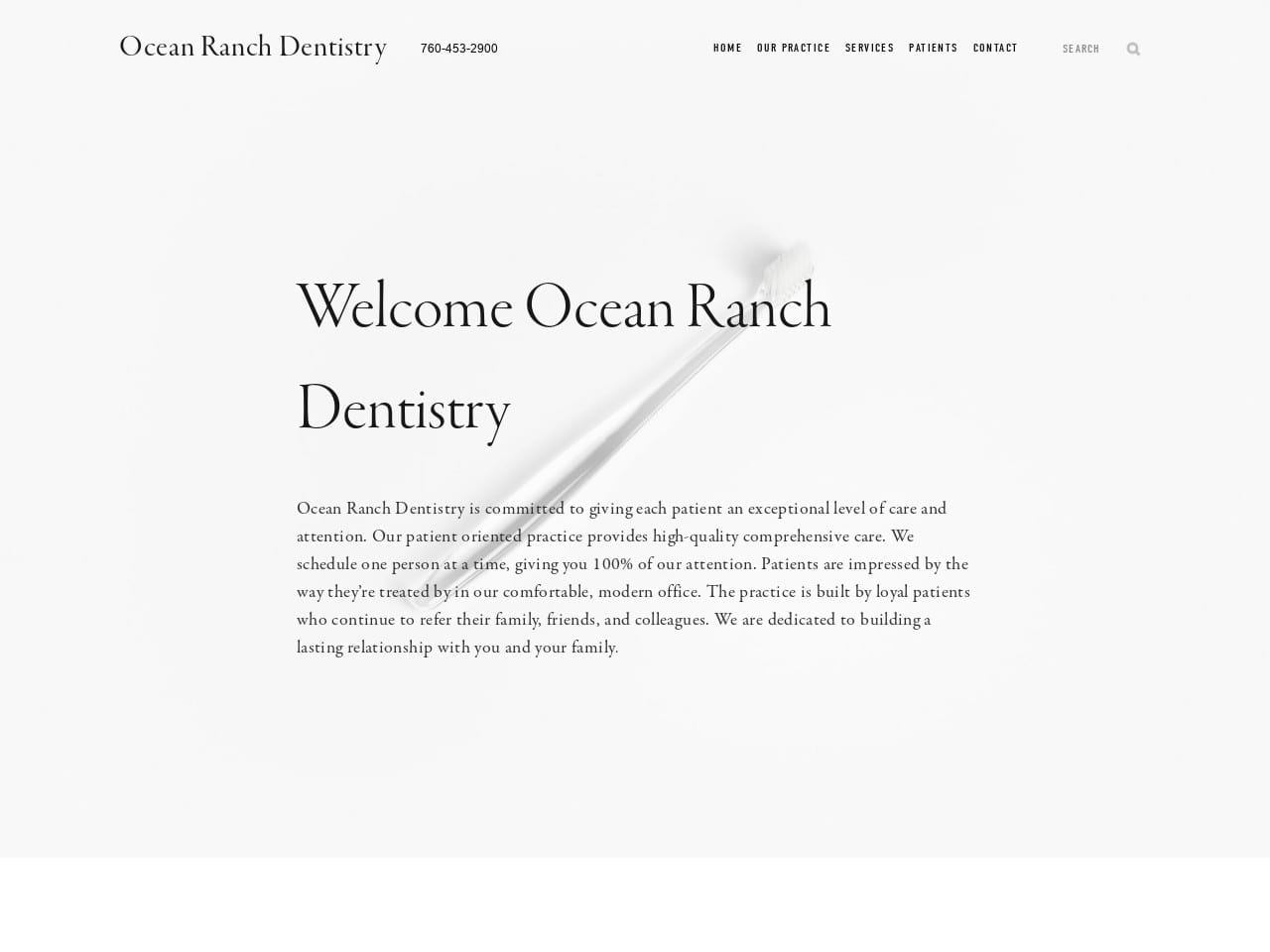 Ocean Ranch Dentist Website Screenshot from oceanranchdentistry.com