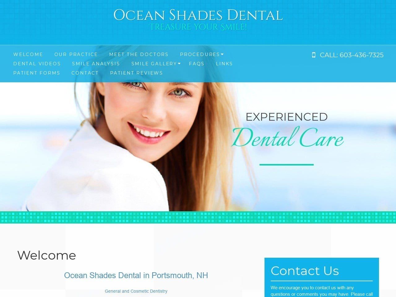 Ocean Shades Dental Website Screenshot from oceanshadesdental.com