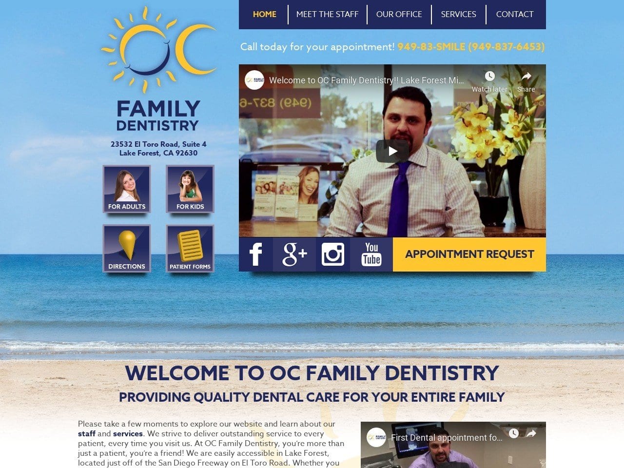 Dr. Kourosh Rahimpour DDS Website Screenshot from ocfamilydentistryca.com