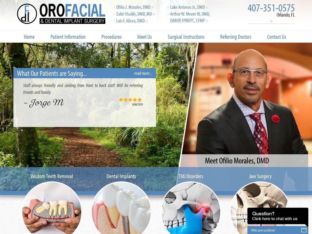 Orofacial Dentist Website Screenshot from ofdis.com