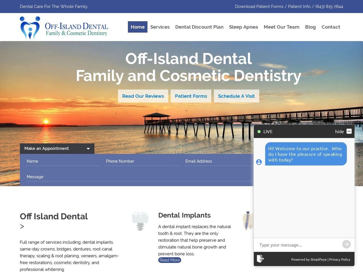 Off Website Screenshot from offislanddental.com