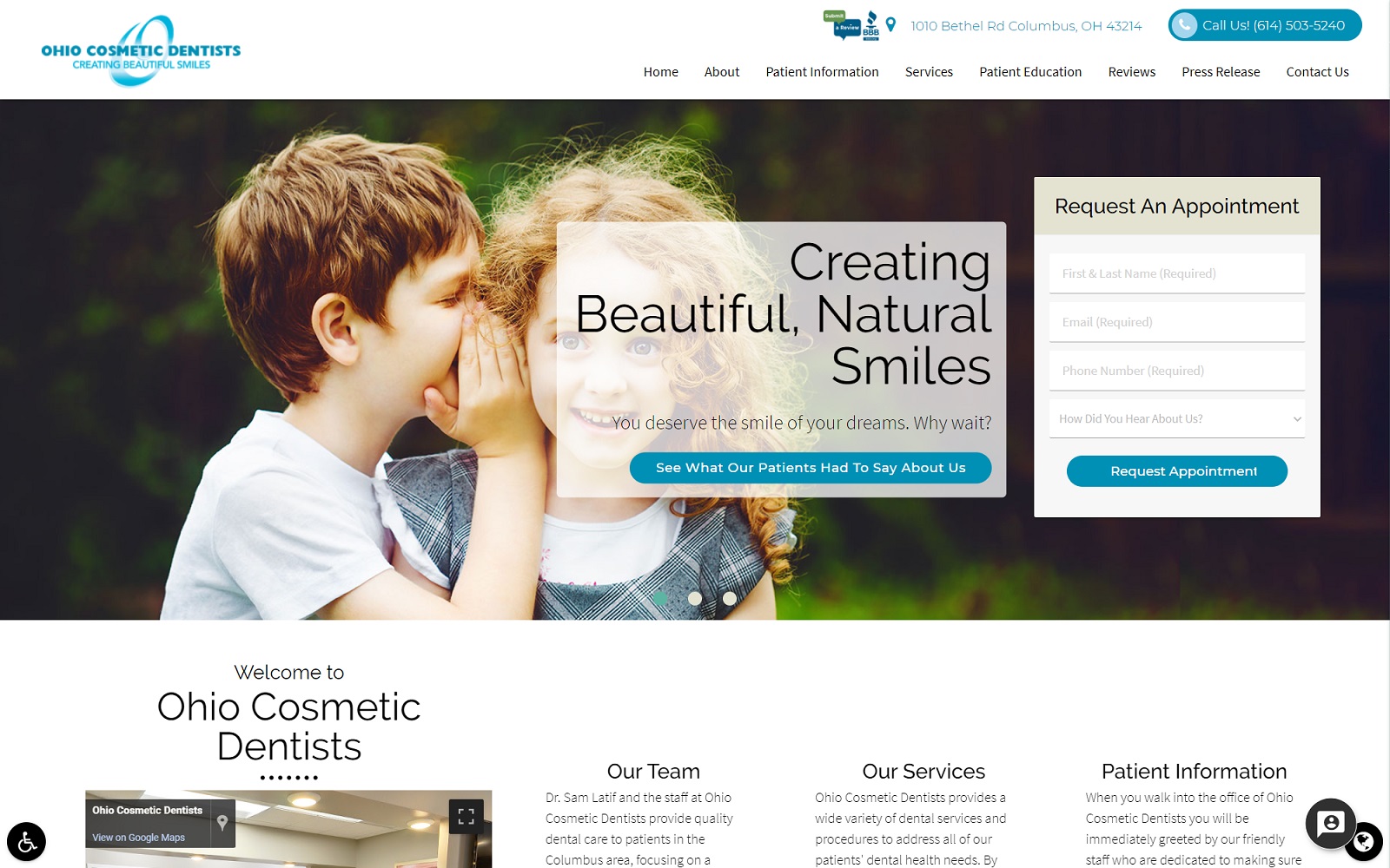 ohiocosmeticdentists.com screenshot