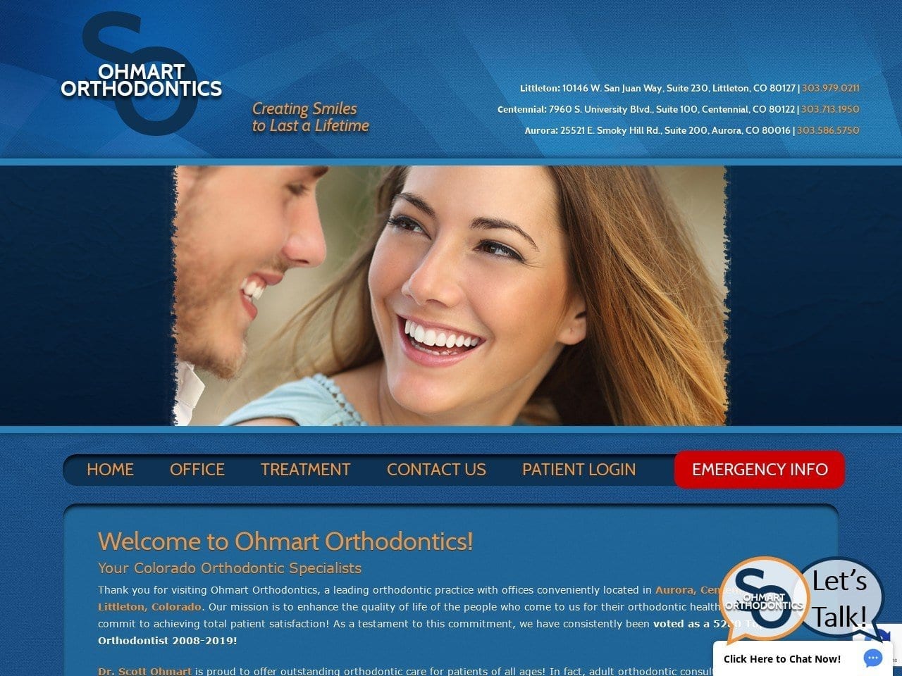 Dr. Scott Ohmart MD DDS Website Screenshot from ohmartorthodontics.com