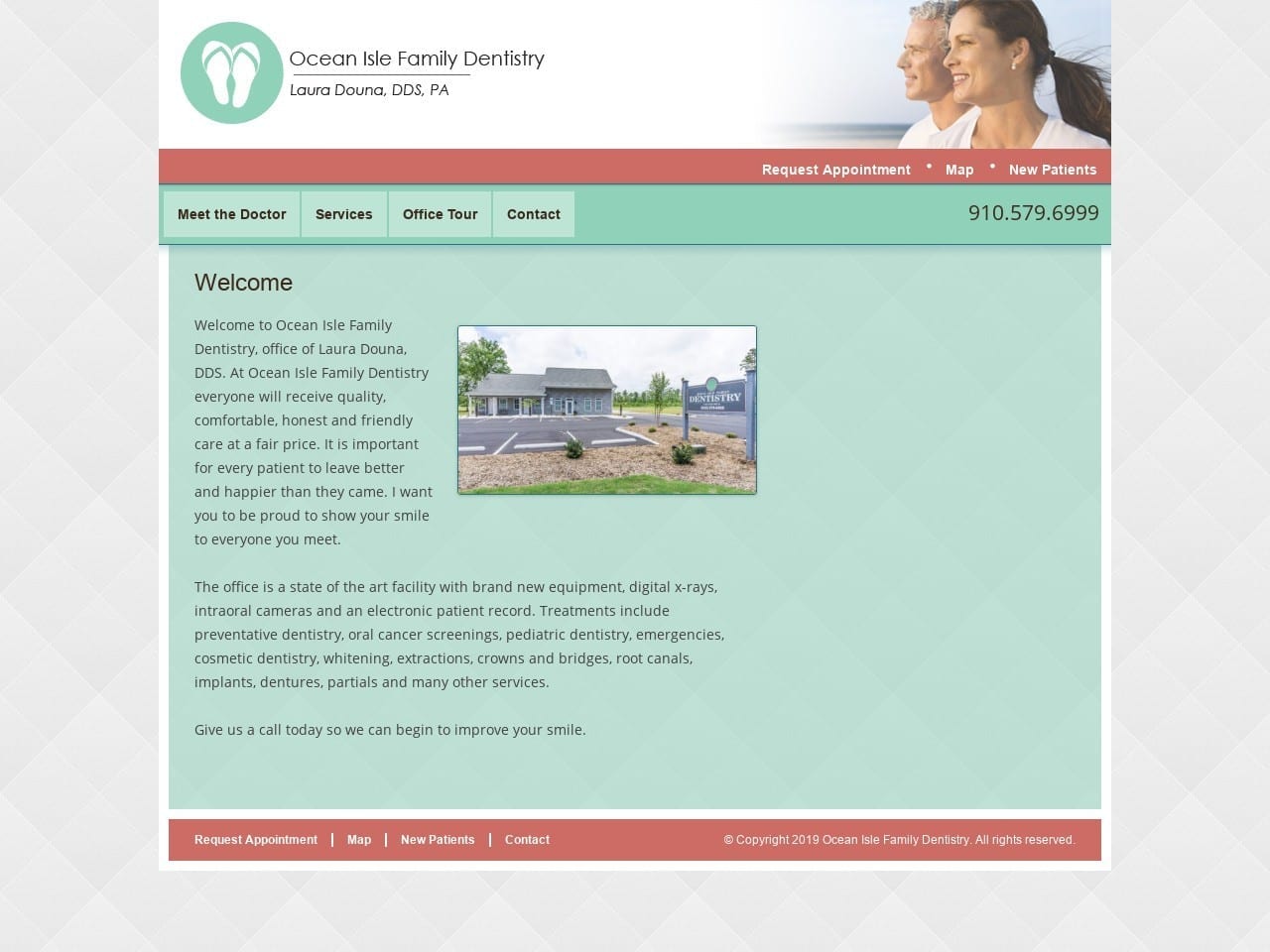 Ocean Isle Family Dentist Website Screenshot from oibsmiles.com