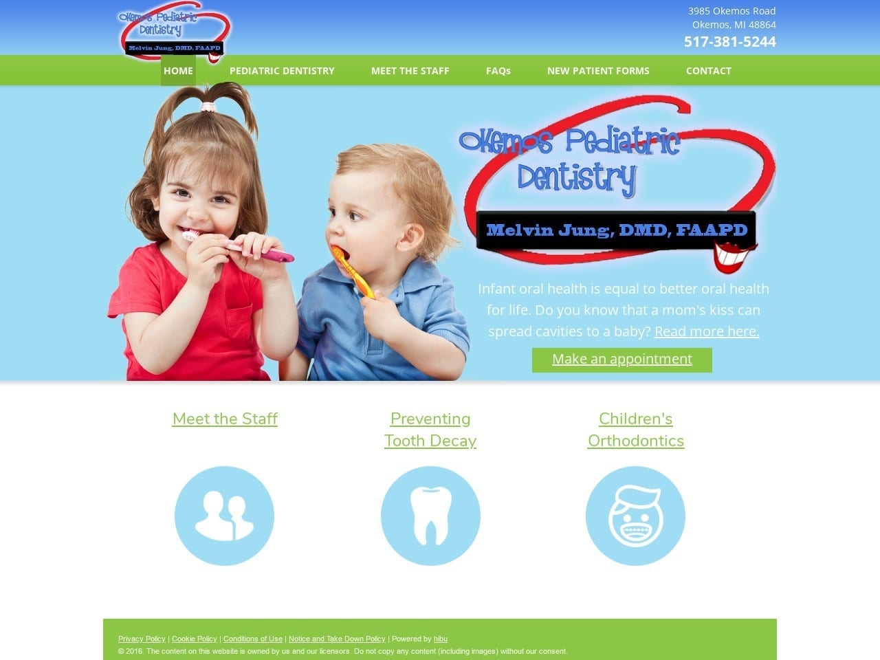 Okemospediatric Dentistry Website Screenshot from okemospediatricdentistry.com