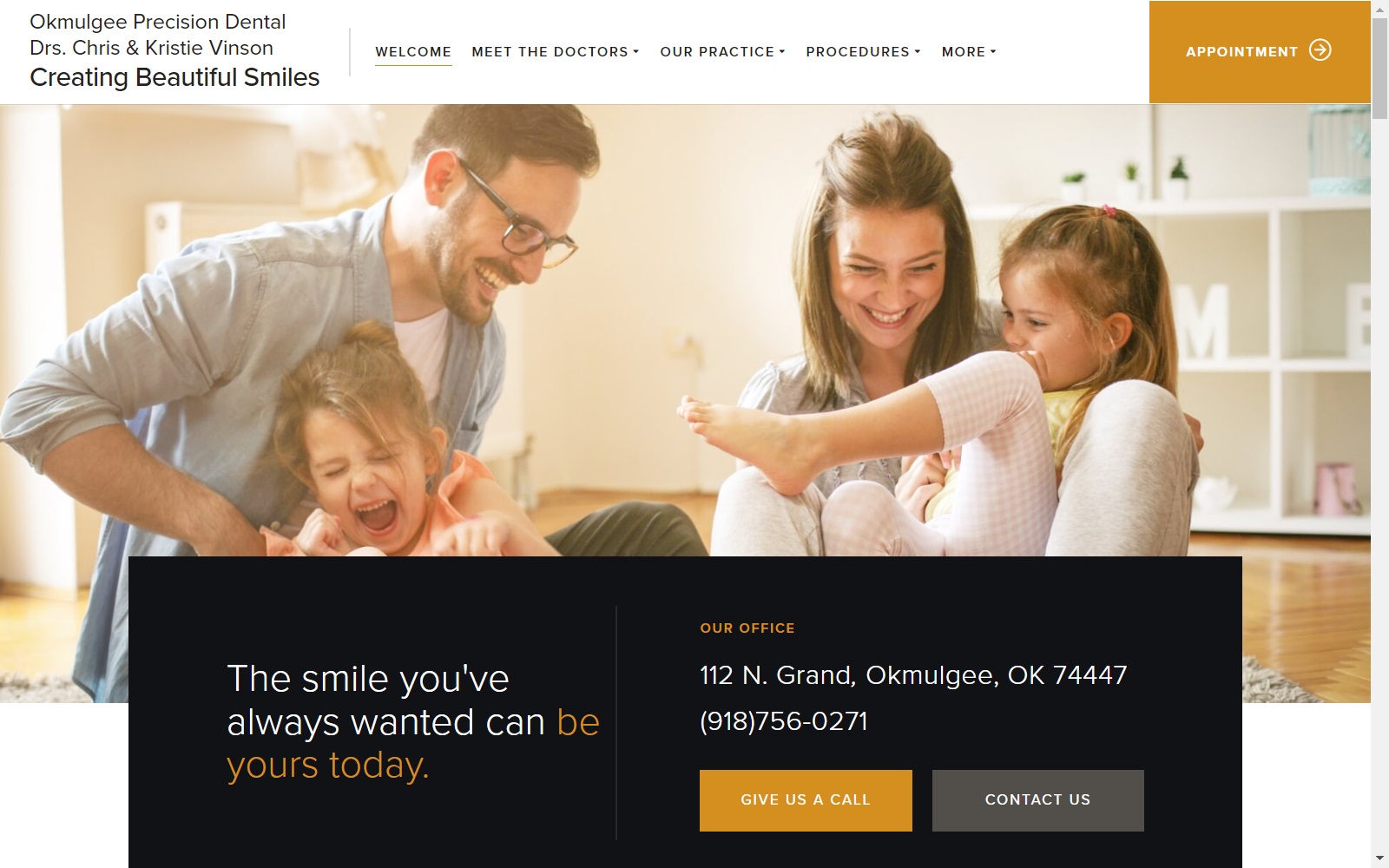 okmulgeeprecisiondental.com screenshot