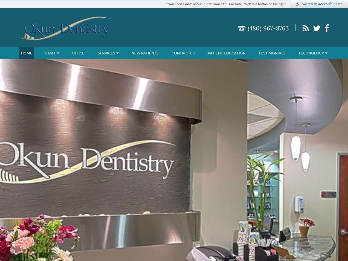 Okun Dentist Website Screenshot from okundentistry.com