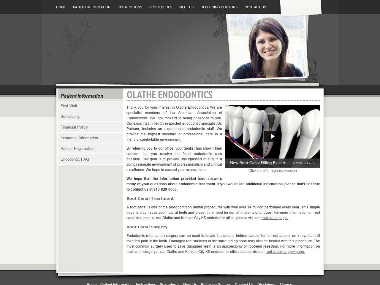 Olathe Endodontics Website Screenshot from olatheendo.com