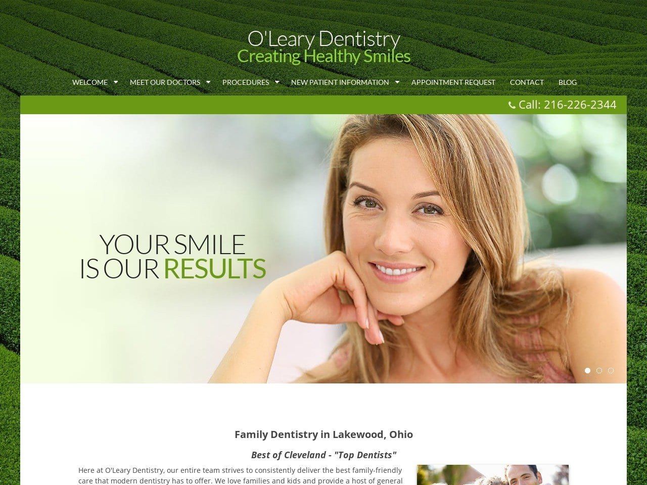 Michael E Oleary DDS Website Screenshot from olearydentistry.com