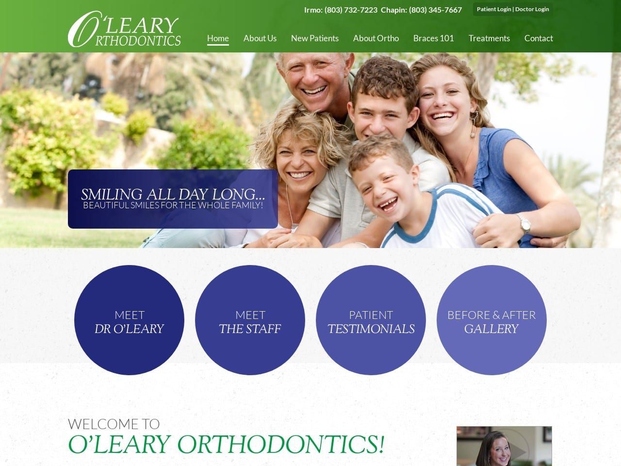 O Dentist Website Screenshot from olearyortho.com