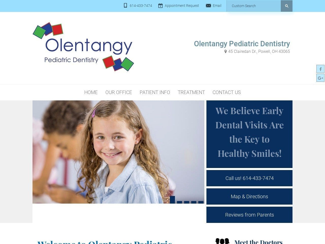 Olentangypediatric Dentistry Website Screenshot from olentangypediatricdentistry.com