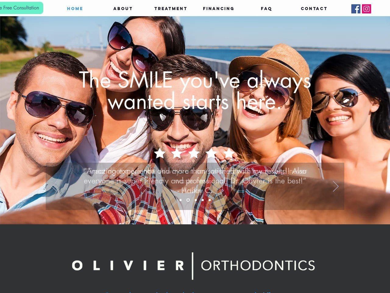Olivier Orthodontics Olivier J Brian DDS Website Screenshot from olivierorthodontics.com